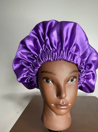 Purple Satin Hair Bonnet