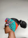 Purple and Orange Lined Head wrap