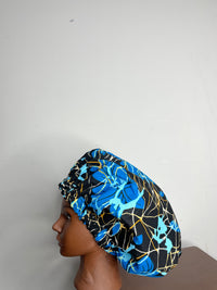 Sky Blue Ankara Hair Bonnet