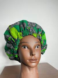 Green Ankara Hair Bonnet