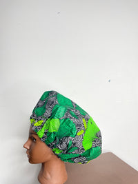 Green Ankara Hair Bonnet