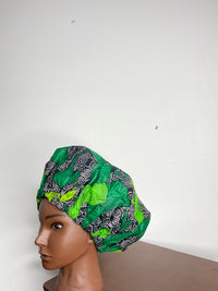 Green Ankara Hair Bonnet