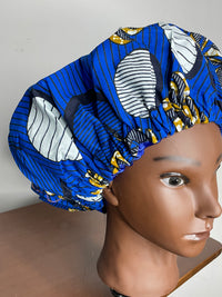 Blue Ankara Hair Bonnet / African Print