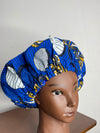 Blue Ankara Hair Bonnet / African Print