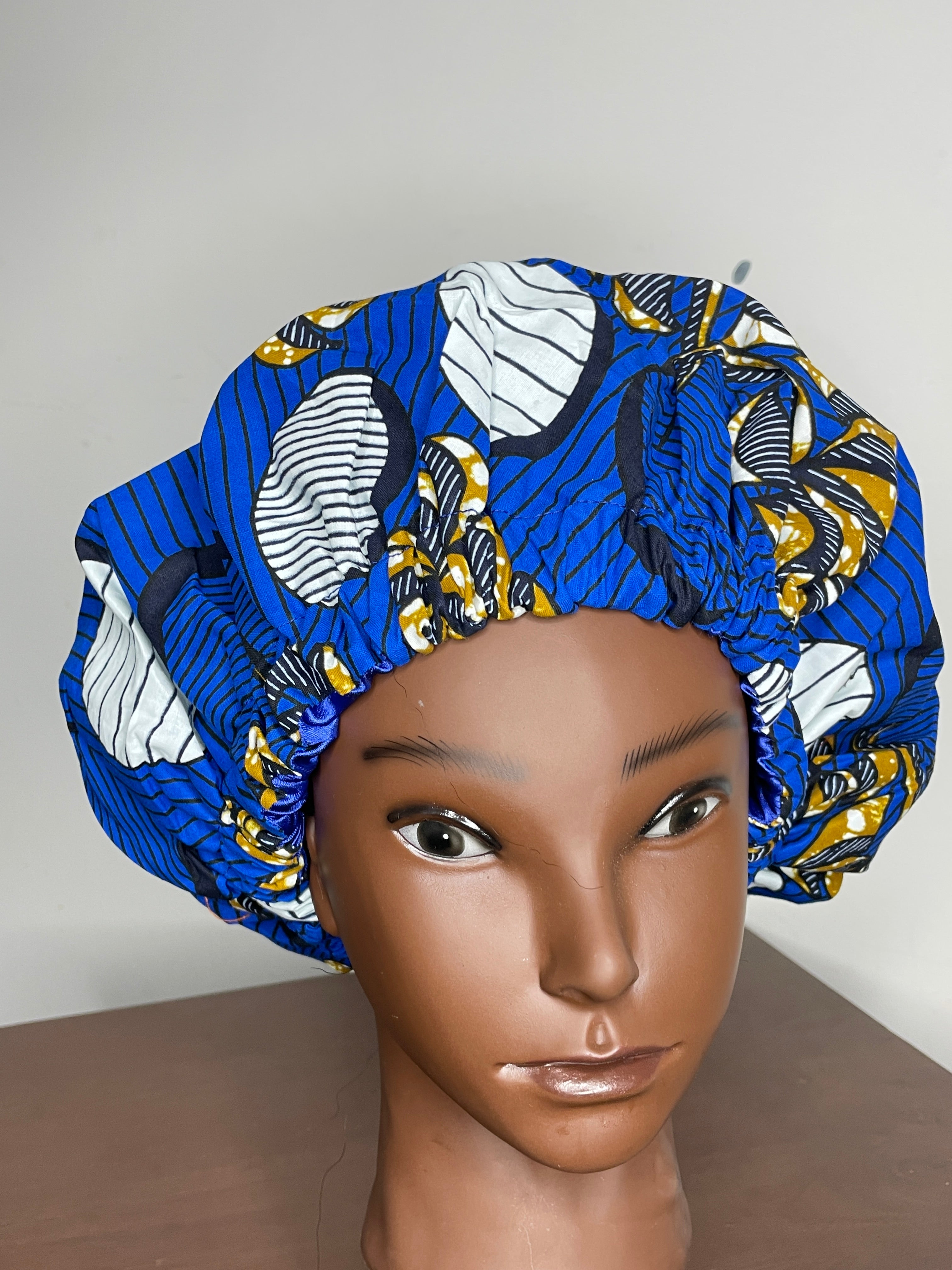 Ankara hair bonnet hotsell