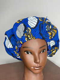 Blue Ankara Hair Bonnet / African Print