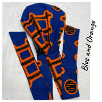 Blue and Orange Ankara Satin Lined Headwrap/Scarf