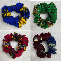 Mixed  Colour African Print Hair Scrunchies