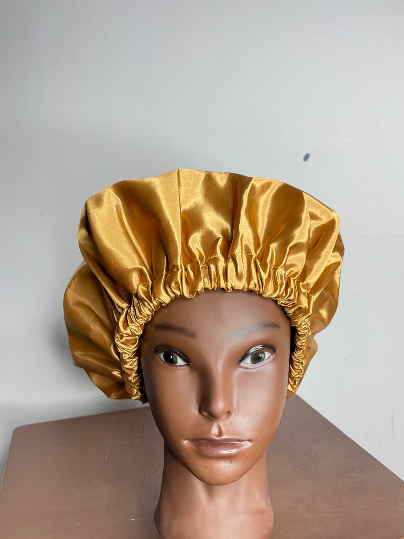 Gold Satin Hair Bonnet