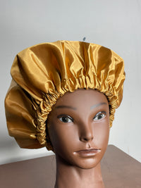 Gold Satin Hair Bonnet